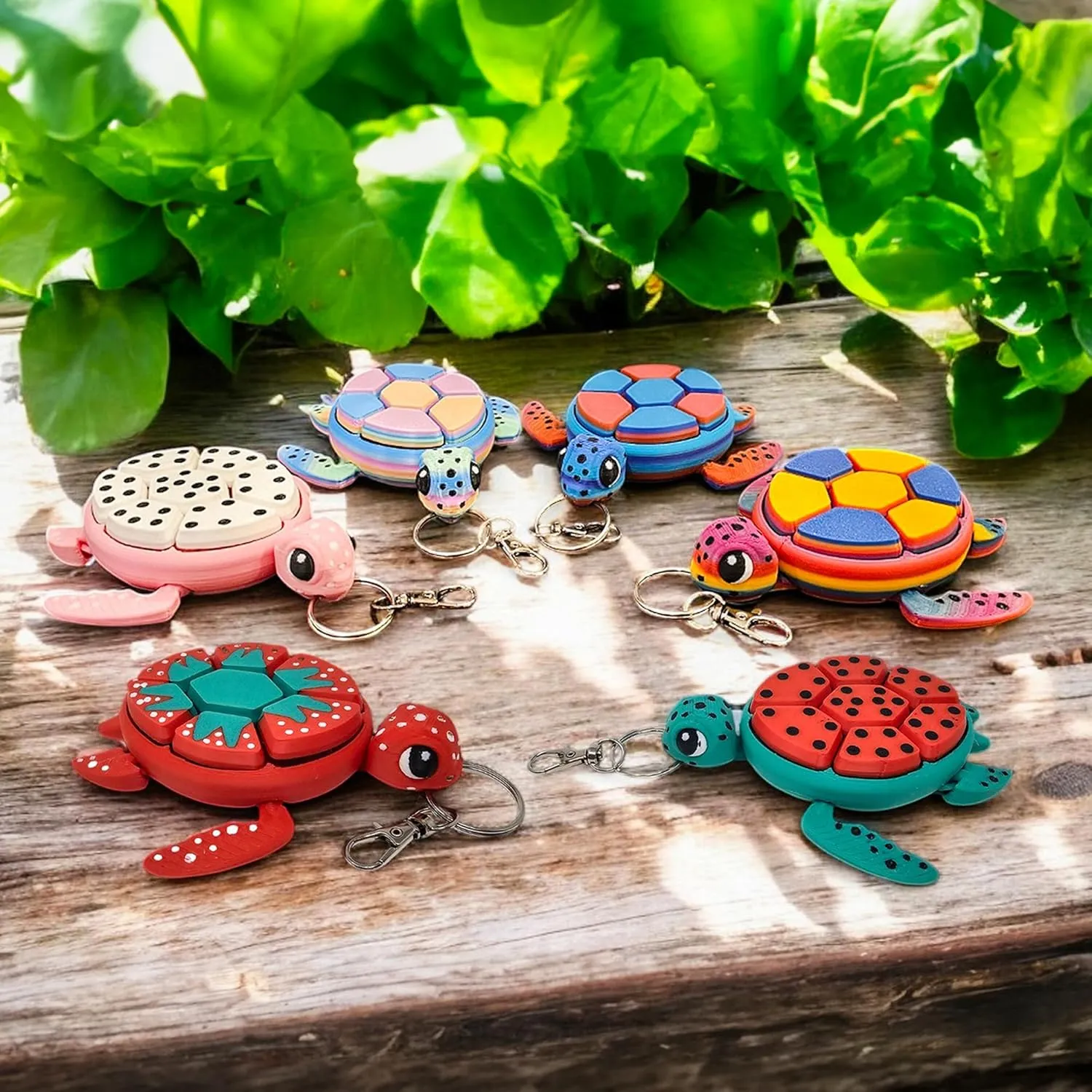 Turtle Fidget Clicker, Mechanical Clicker Shell, Sensory & Anxiety Stress Relief, Fruit & Multicolor Designs, (Strawberry)