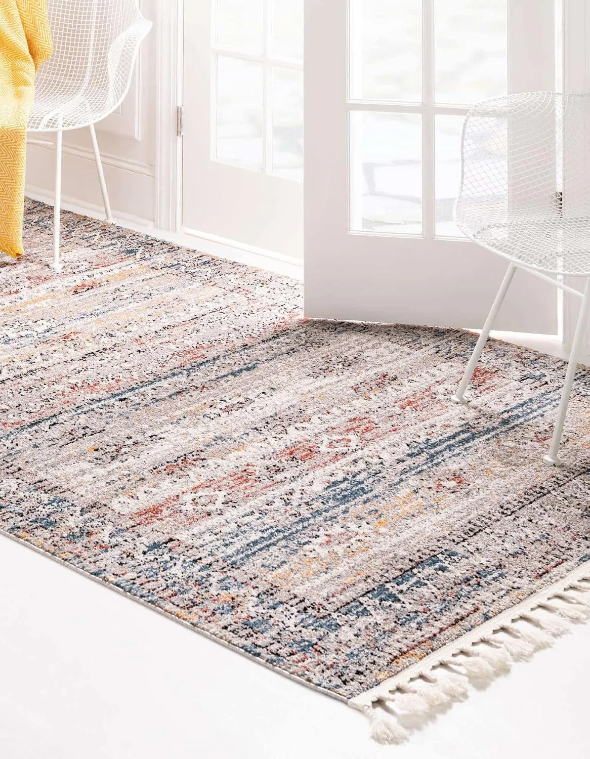 Unique Loom Aramis Collection Area Rug - Tal (6' 1" x 9' Rectangle, Multi/ Black)