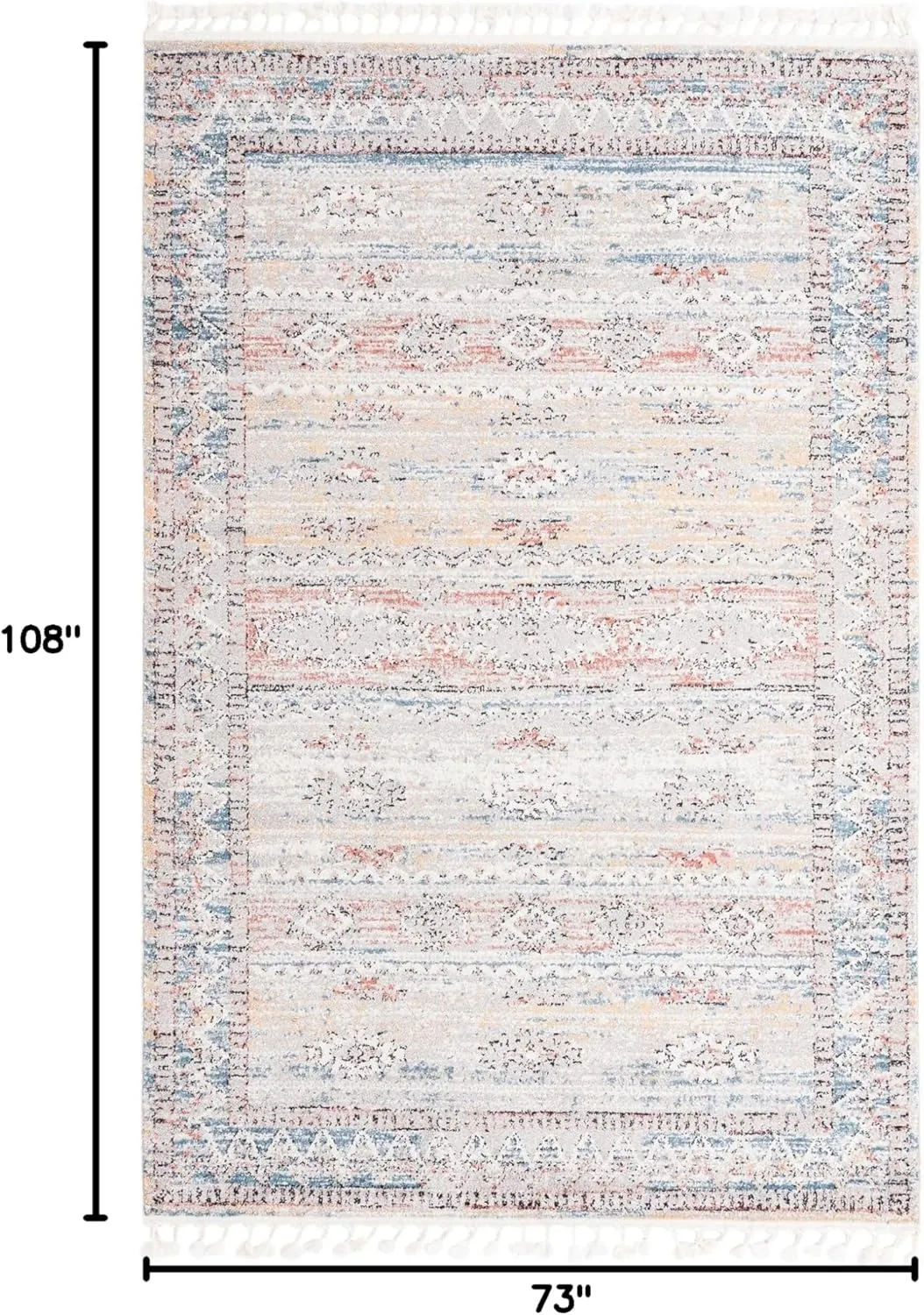 Unique Loom Aramis Collection Area Rug - Tal (6' 1" x 9' Rectangle, Multi/ Black)