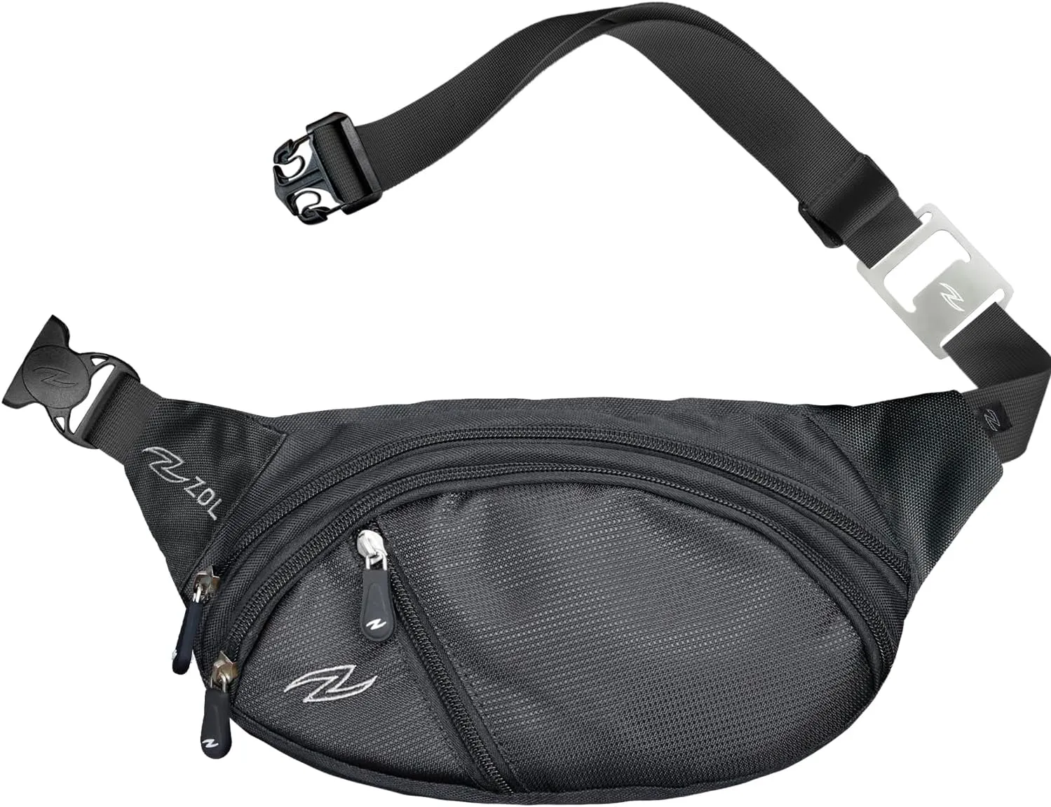 Unisex Medium Fanny Pack Waist Bag with Bottle Opener (Silver)