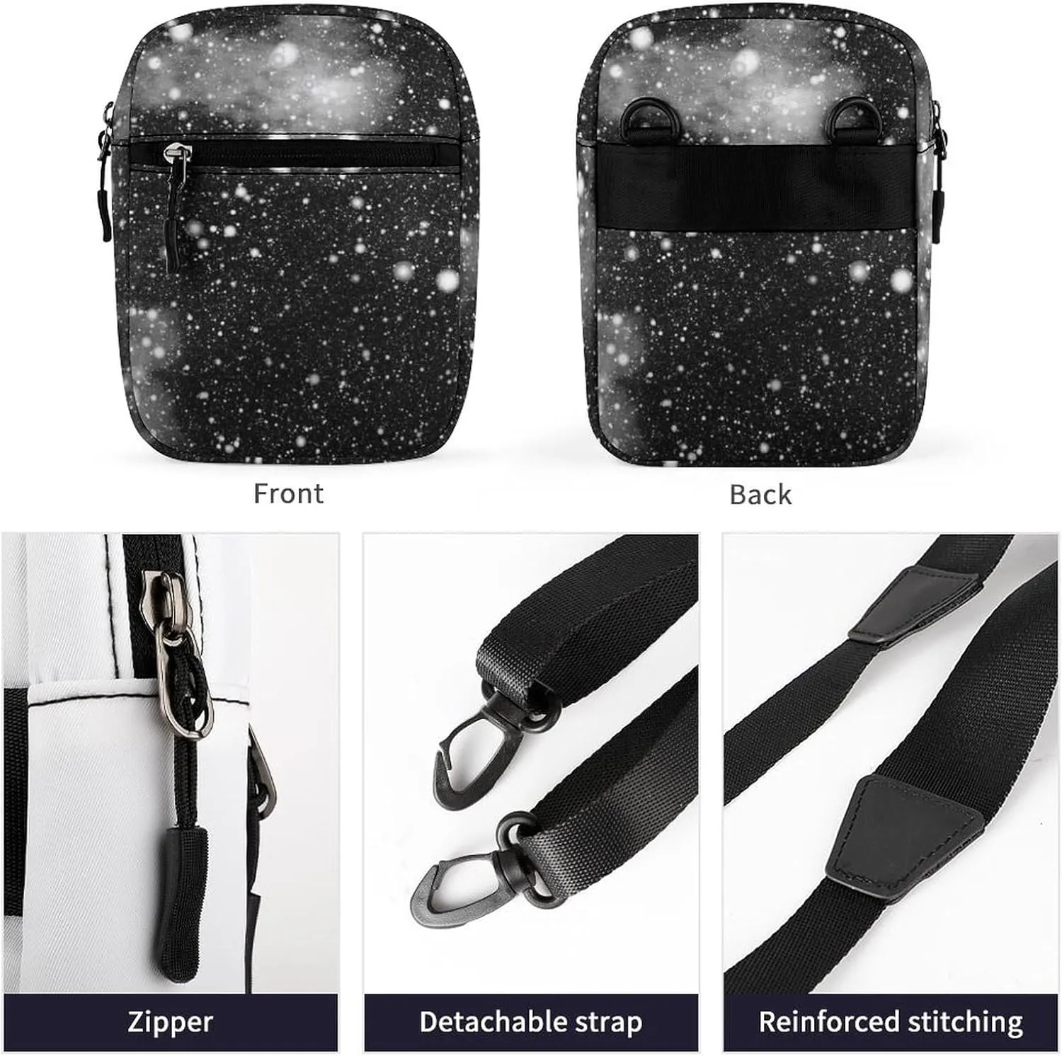 Universe, Nebula Night Starry Sky Rainbow Glittering Galaxy Adjustable Fanny Waist Pack Pouch, Waterproof Crossbody Runners Bag Wallet for Gym Hiking Fitness Women Men 6.1 x 2.2 x 7.9 inch