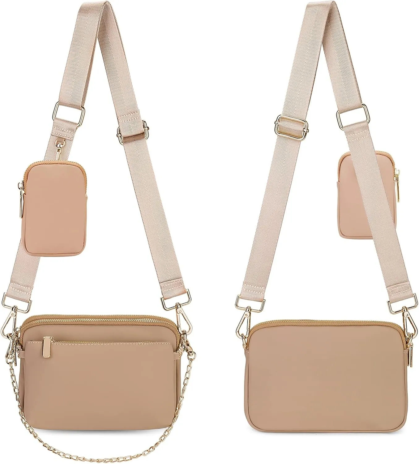 Uromee Crossbody Bags for Women Fashion Shoulder Purse Fanny Pack Travel Hiking Detachable Pouch Adjustable Strap