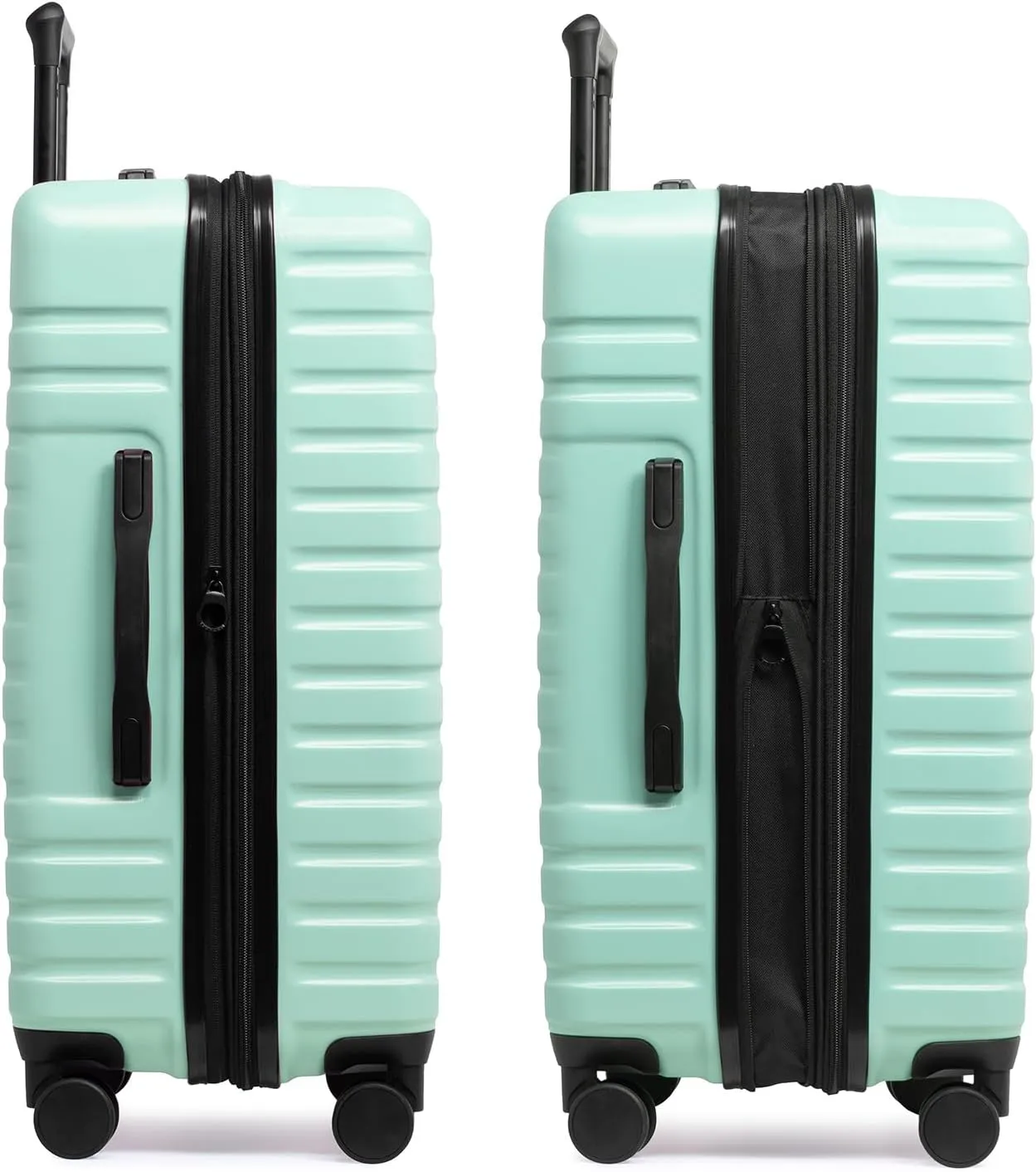 U.S. Traveler Boren Polycarbonate Hardside Rugged Travel Suitcase Luggage with 8 Spinner Wheels, Aluminum Handle, Mint, Checked-Medium 26-Inch
