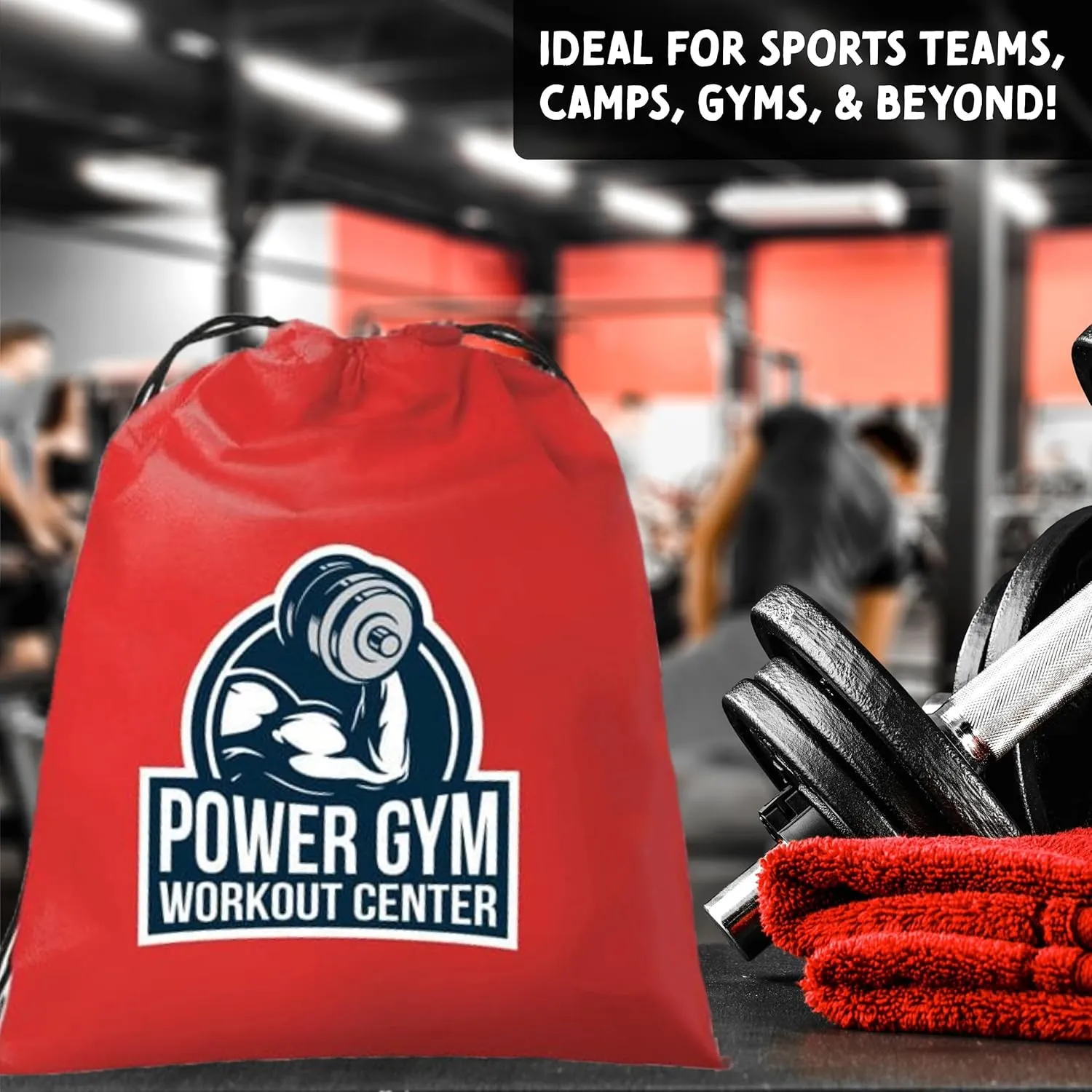 USMG Custom Drawstring Non-Woven Tote Bags - Ideal for Party Favors, Gifts, and Promotions with Vibrant Multi-Color Imprint