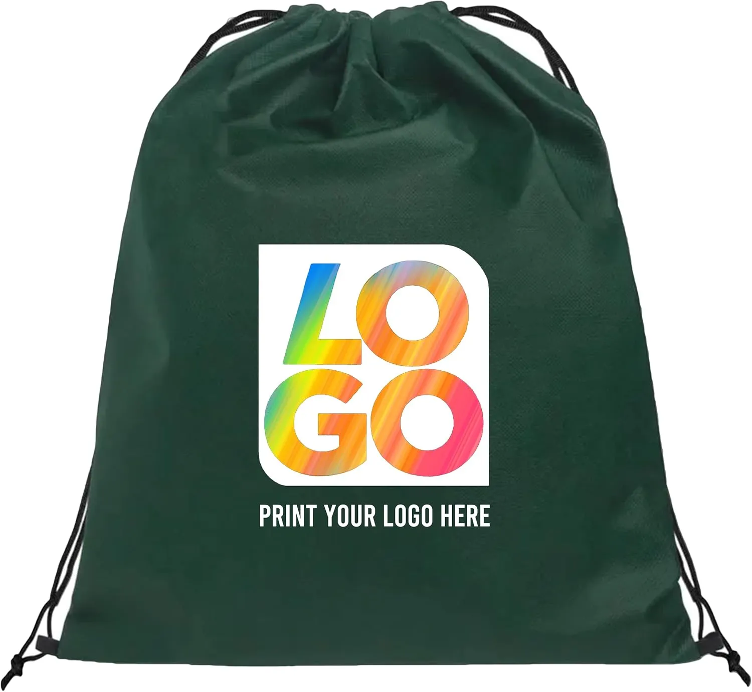 USMG Custom Drawstring Non-Woven Tote Bags - Ideal for Party Favors, Gifts, and Promotions with Vibrant Multi-Color Imprint