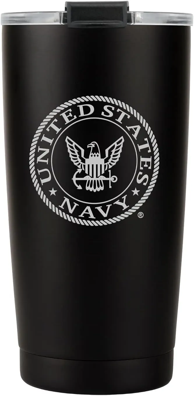 USN 20oz Double Wall Vacuum Insulated Stainless Steel Navy Tumbler Travel Mug