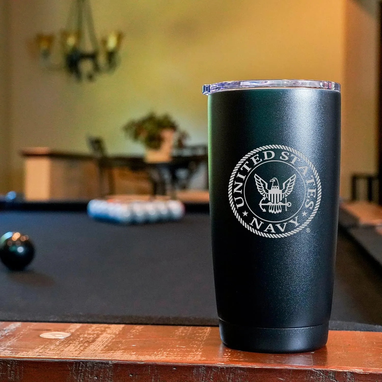 USN 20oz Double Wall Vacuum Insulated Stainless Steel Navy Tumbler Travel Mug