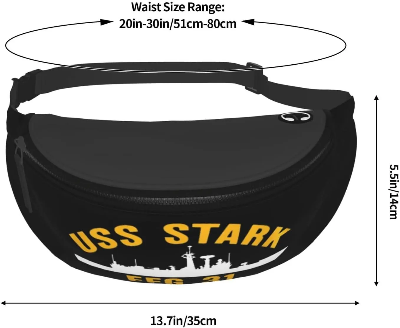 Uss Stark Ffg 31 Adjustable Leisure Waistpack Outdoor Sports Running Waistpack Travel Phone Bag