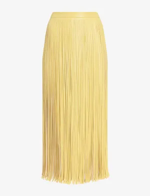 Veda Skirt in Faux Leather Fringe