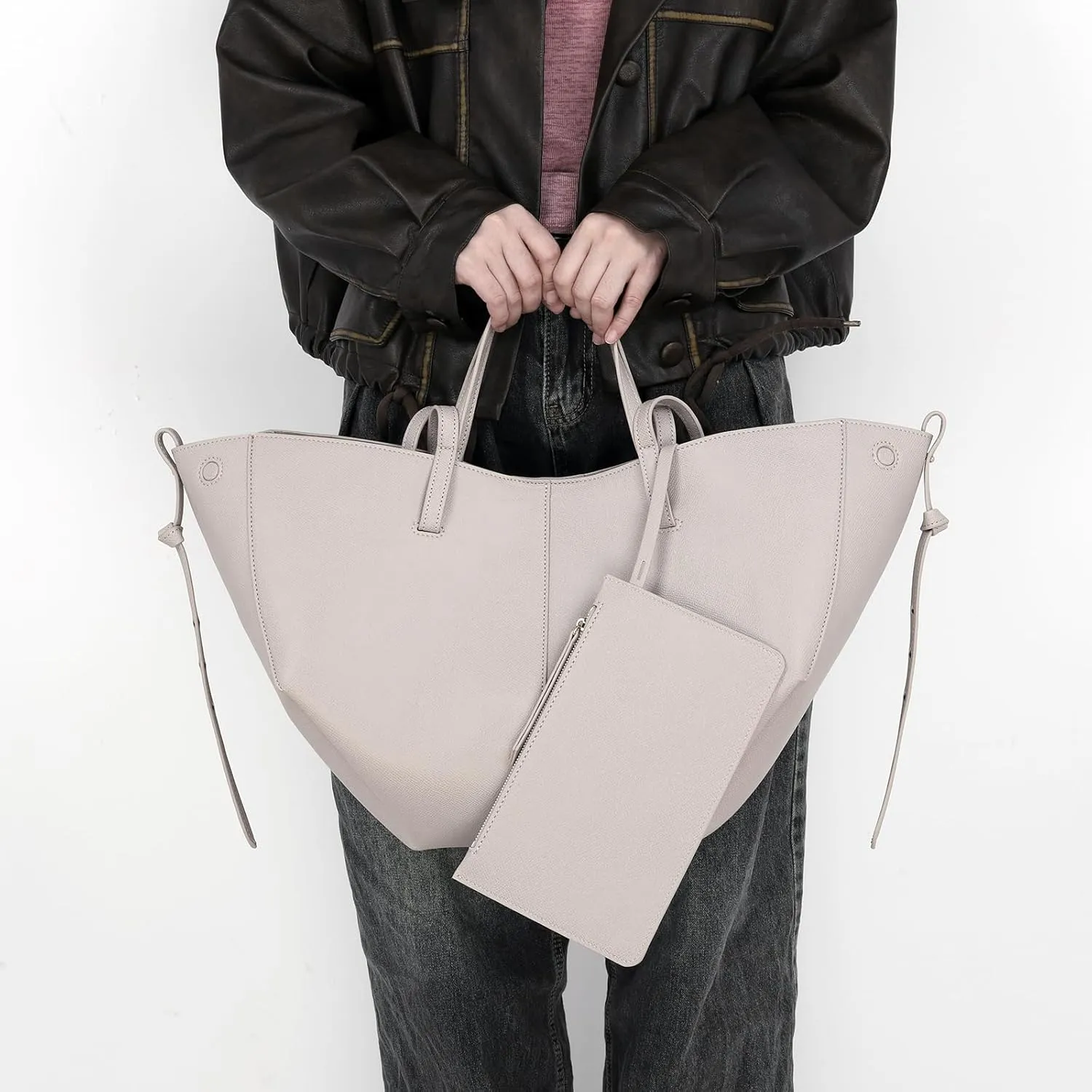 Vegan Leather Tote Handbag Large Capacity Top-handle Purse Shoulder Bags for Woman Trendy Tote Top Handle Satchel