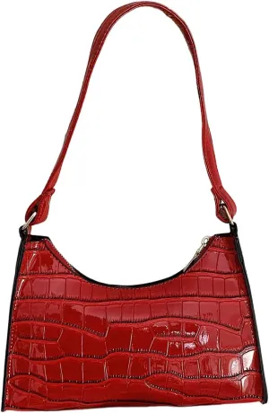 Verdusa Women's PU Leather Underarm Bag Zipper Shoulder Handbags Top Handle Purse