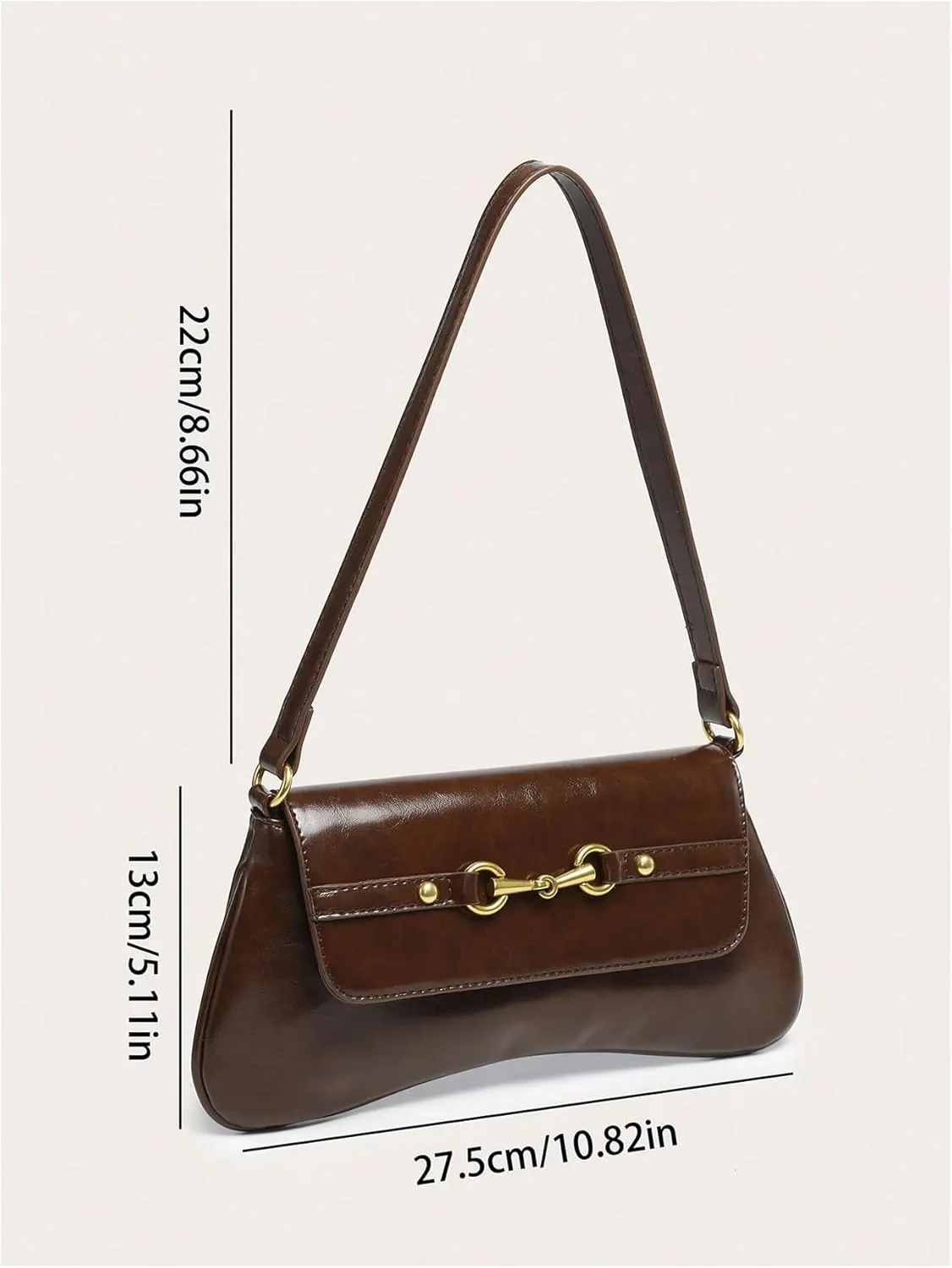 Verdusa Women's Vintage PU Leather Flap Shoulder Handbags Top Handle Clutch Underarm Bags