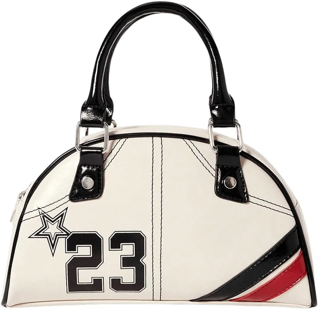 Verdusa Women's Y2K Color Block Shoulder Handbags Top Handle Leather Bags