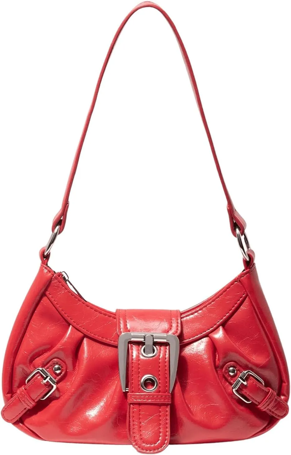 Verdusa Women's Y2k Purse Top Handle Shoulder Bag Buckle Punk Hobo Clutch Purses Bags