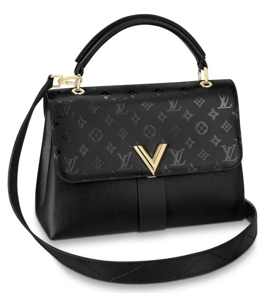 Very One handle Leather Handbag, Black