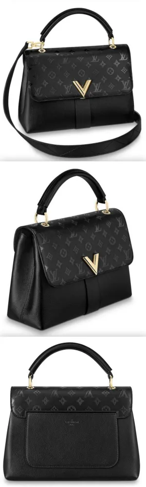 Very One handle Leather Handbag, Black