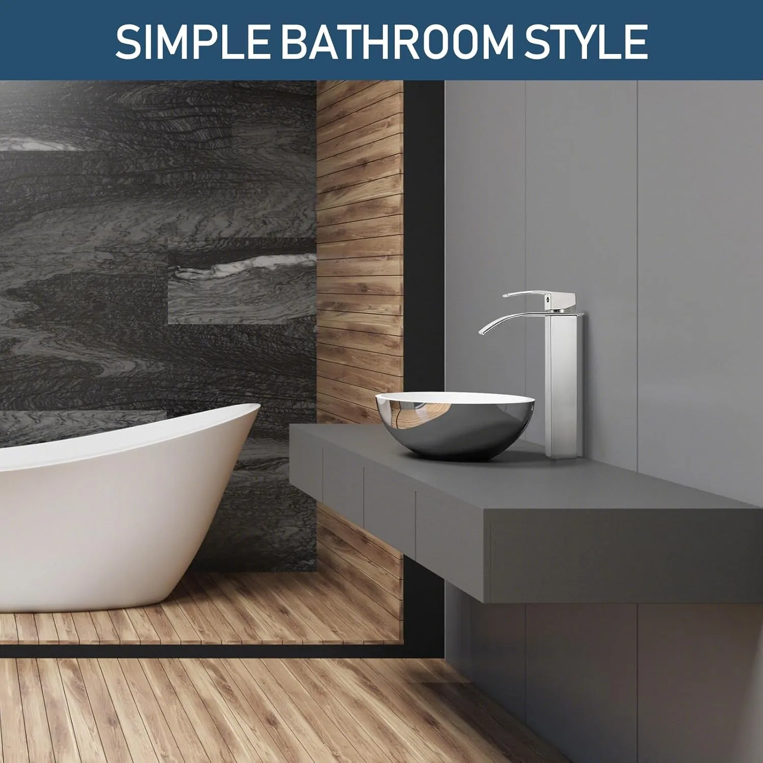 Vessel Sink Faucet Brushed Nickel Bathroom Faucets Tall Waterfall Bathroom Bowl Sink Faucet Rv Lavatory Faucet with Supply Hose and Pop Up Drain