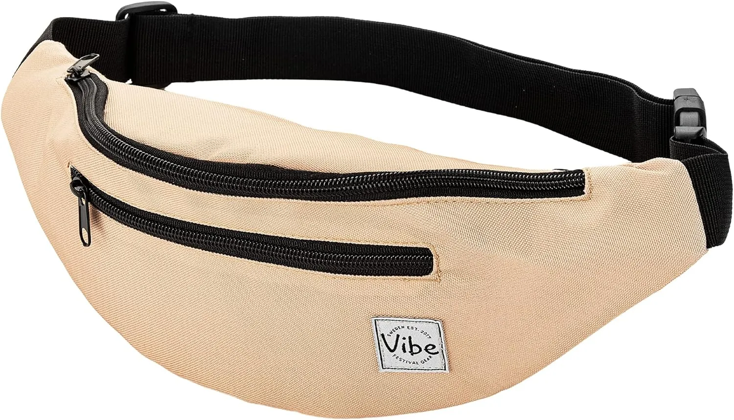 Vibe Festival Gear Fanny Pack for Men Women - Many Prints - Black Holographic Silver Gold Cute Waist Bag for Festival Rave Hiking Running Cycling