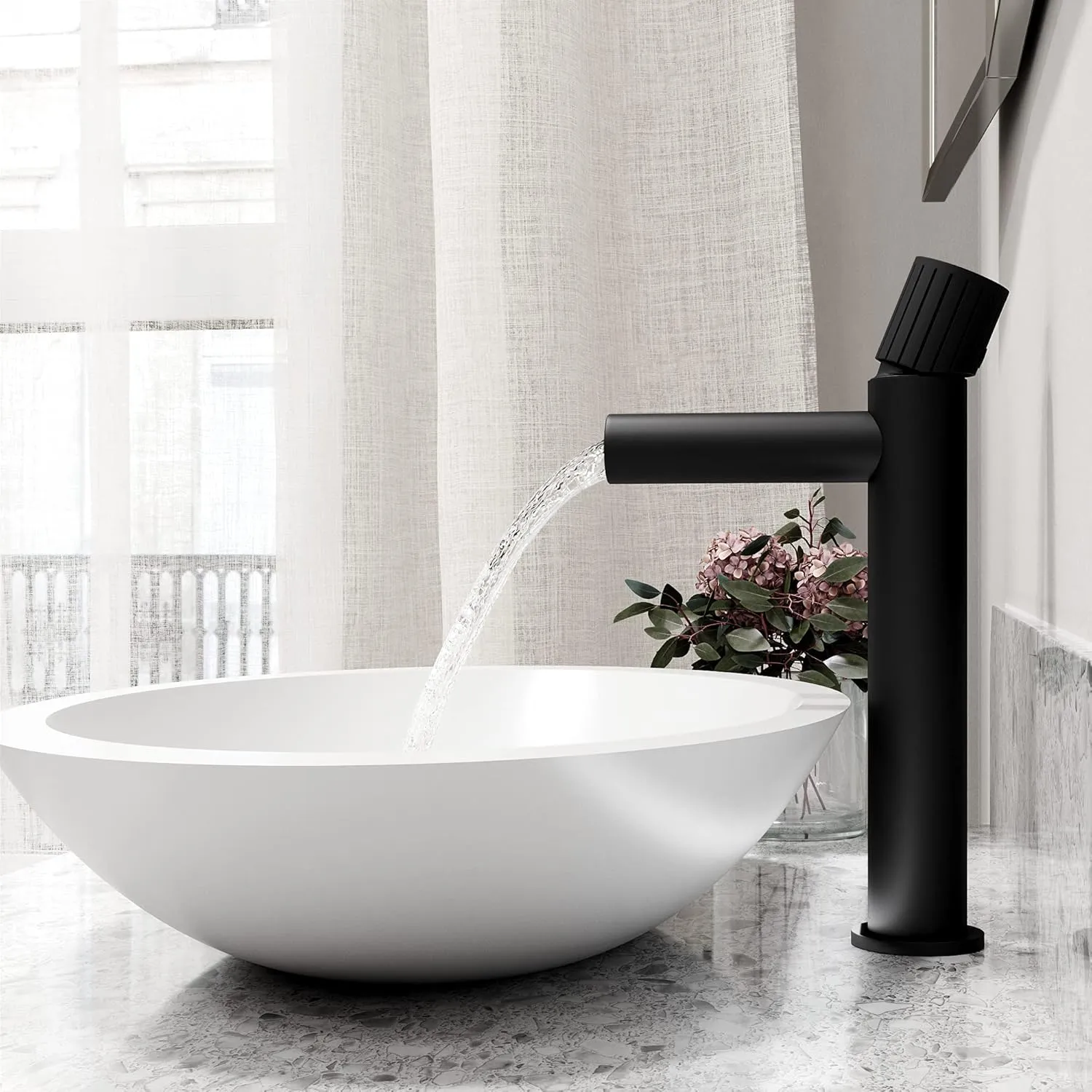 VIGO Ashford 11'' H Single Handle Single-Hole Bathroom Vessel Faucet in Matte Black-VG03034MB
