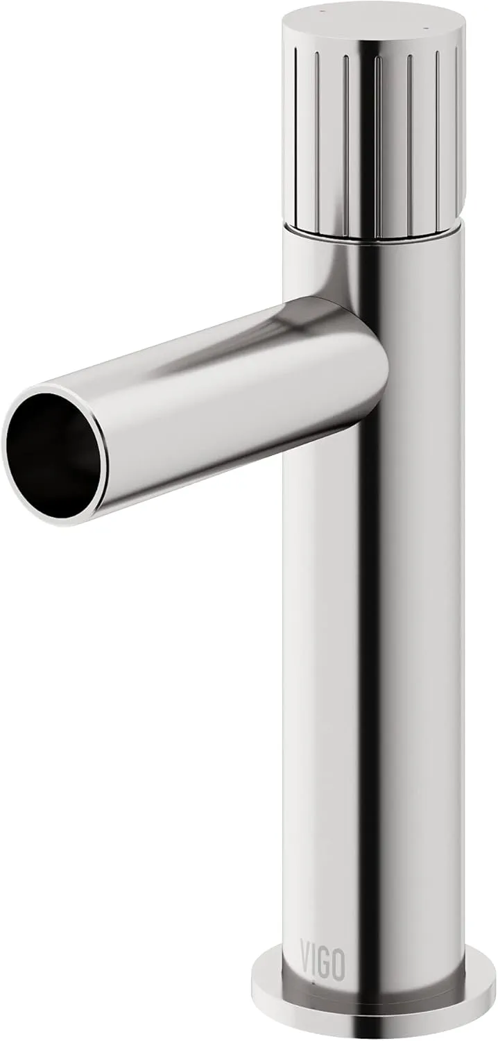 VIGO Ashford 8'' H Single Handle Single-Hole Bathroom Faucet in Brushed Nickel-VG01052BN