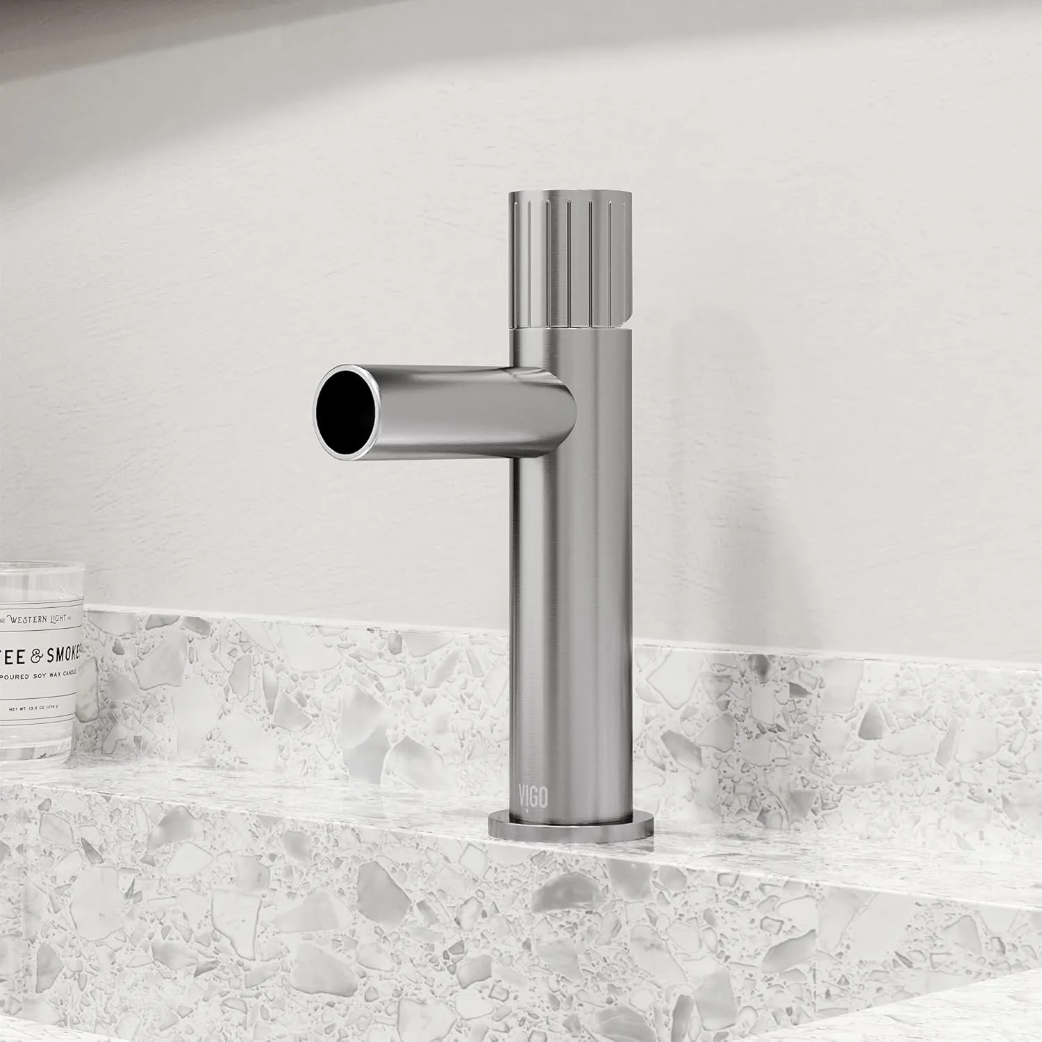 VIGO Ashford 8'' H Single Handle Single-Hole Bathroom Faucet in Brushed Nickel-VG01052BN