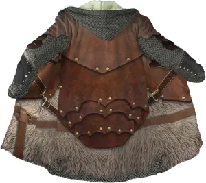 Vikings Odin Men's Winter Warm Faux Cashmere Coat 3D Printed Berserker Hooded Cloak Cosplay Jacket Casual Parka