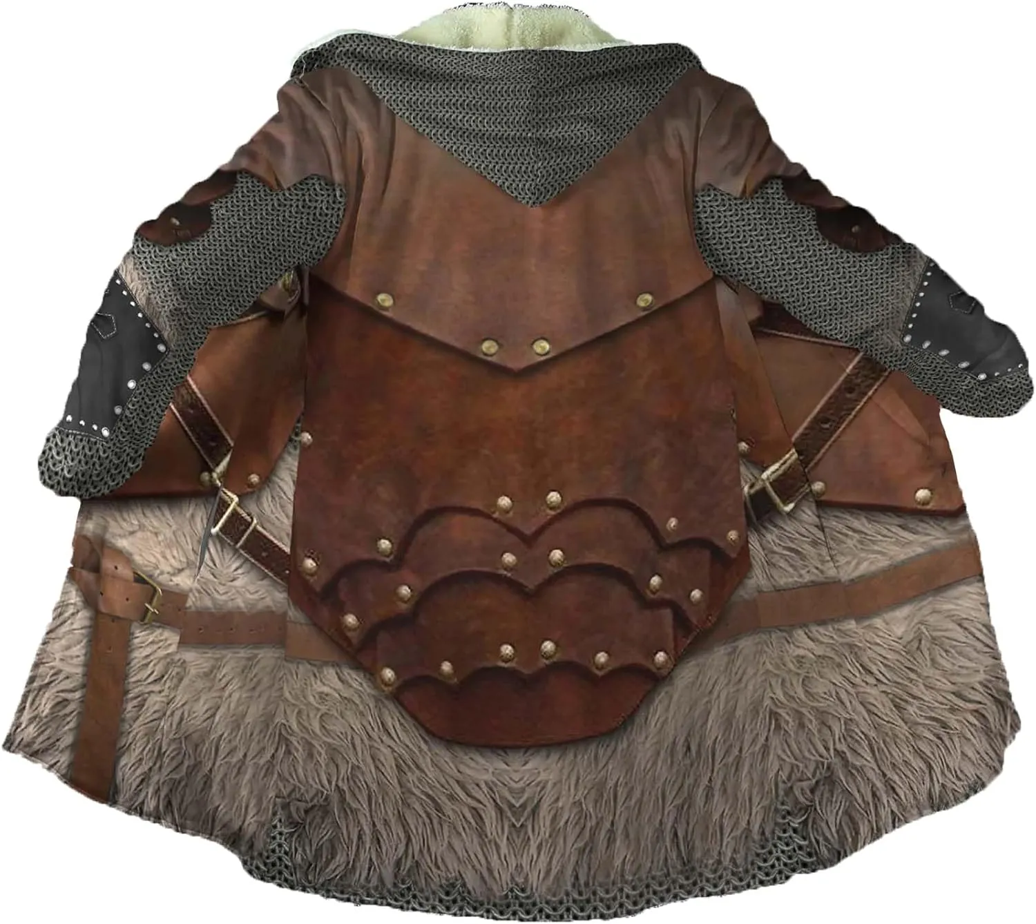 Vikings Odin Men's Winter Warm Faux Cashmere Coat 3D Printed Berserker Hooded Cloak Cosplay Jacket Casual Parka