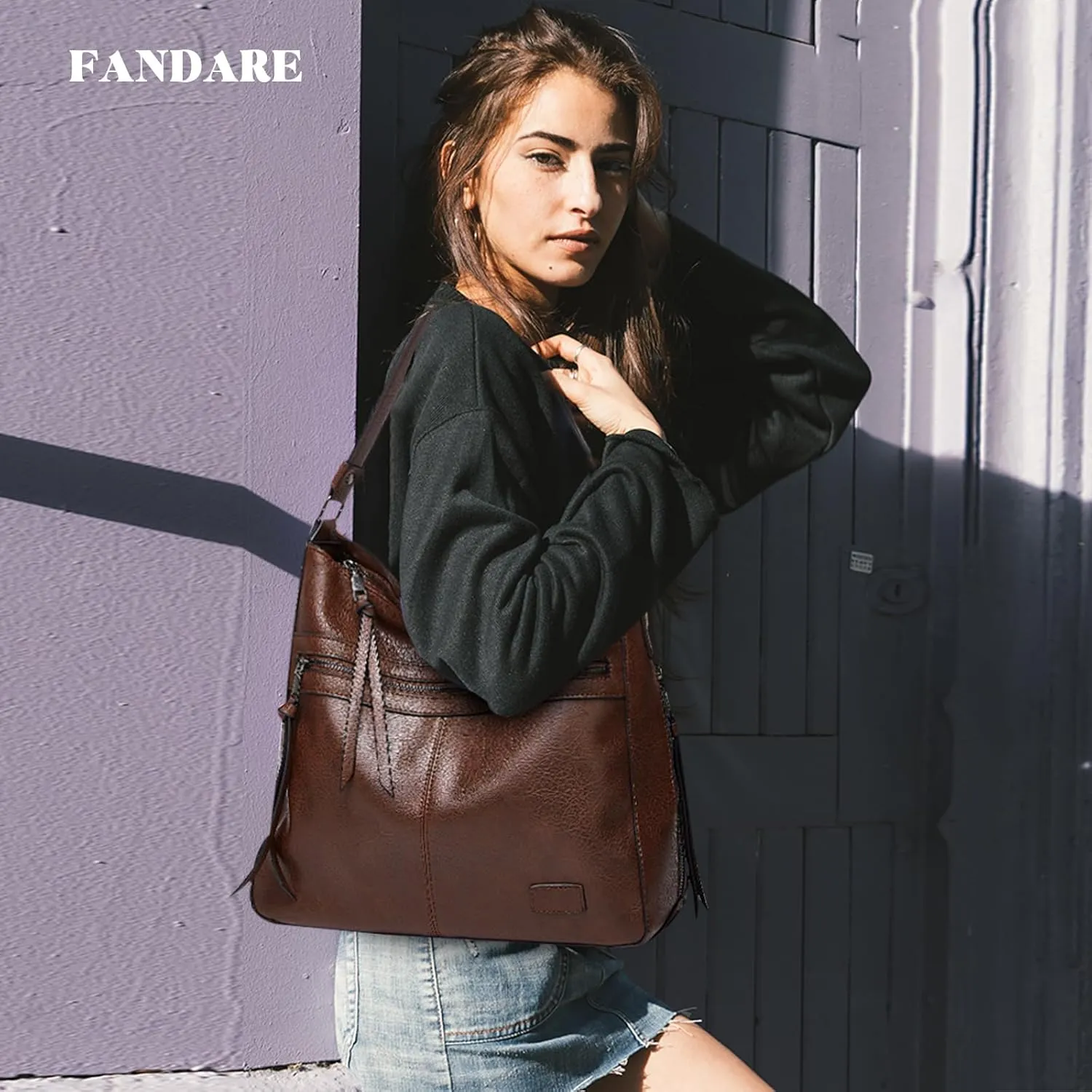 Vintage Handbag Women Hobo Top-handle Tote Bags Ladies Shoulder Bucket