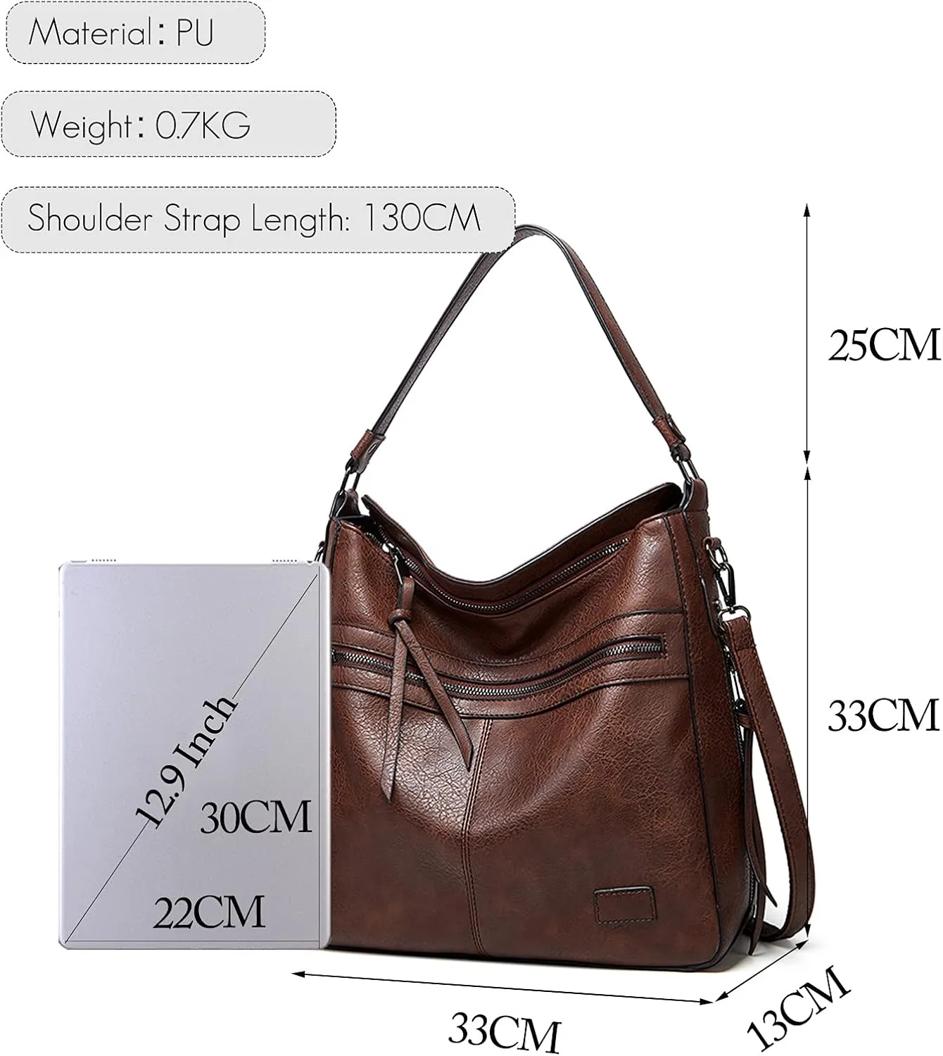 Vintage Handbag Women Hobo Top-handle Tote Bags Ladies Shoulder Bucket