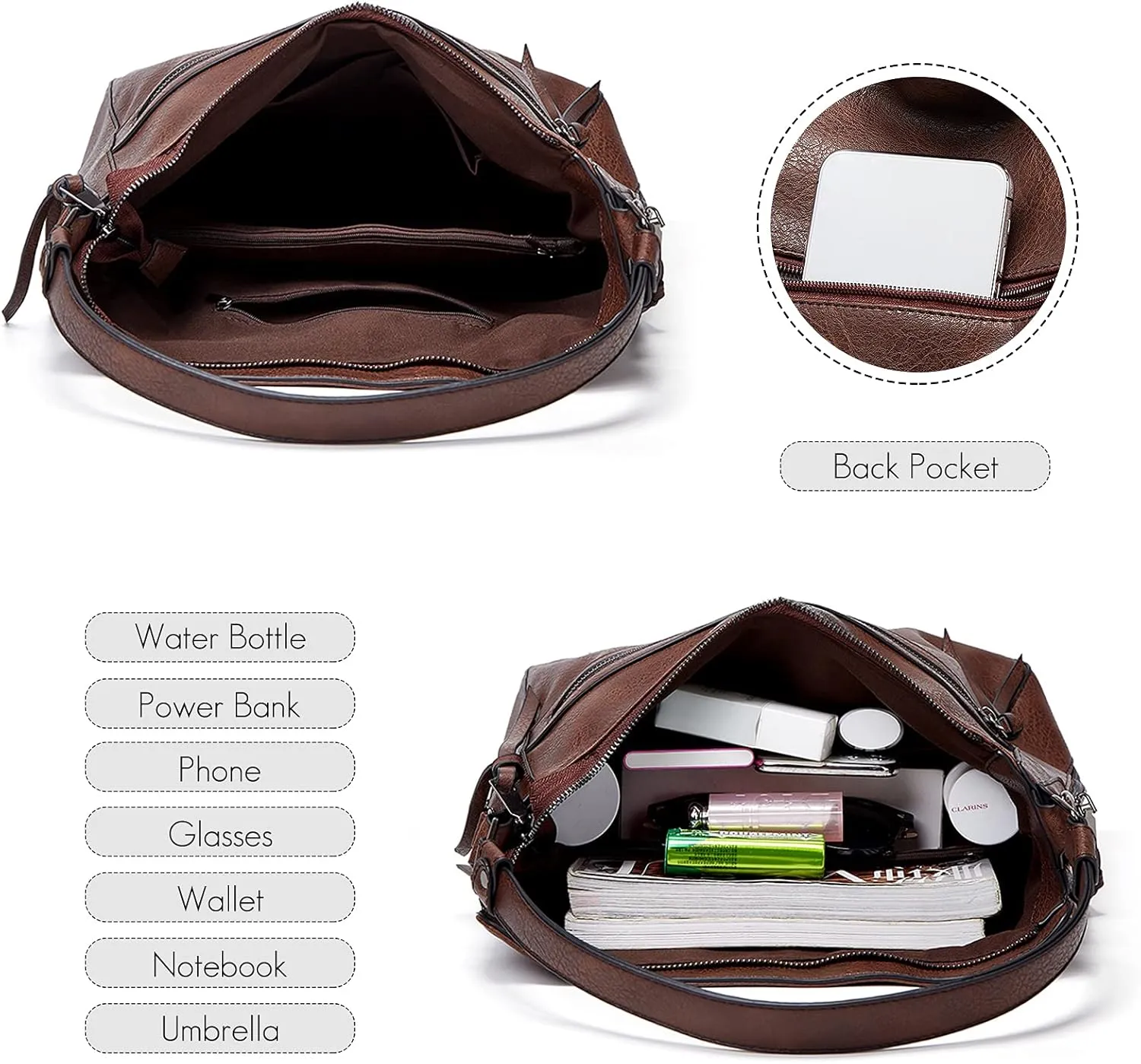 Vintage Handbag Women Hobo Top-handle Tote Bags Ladies Shoulder Bucket