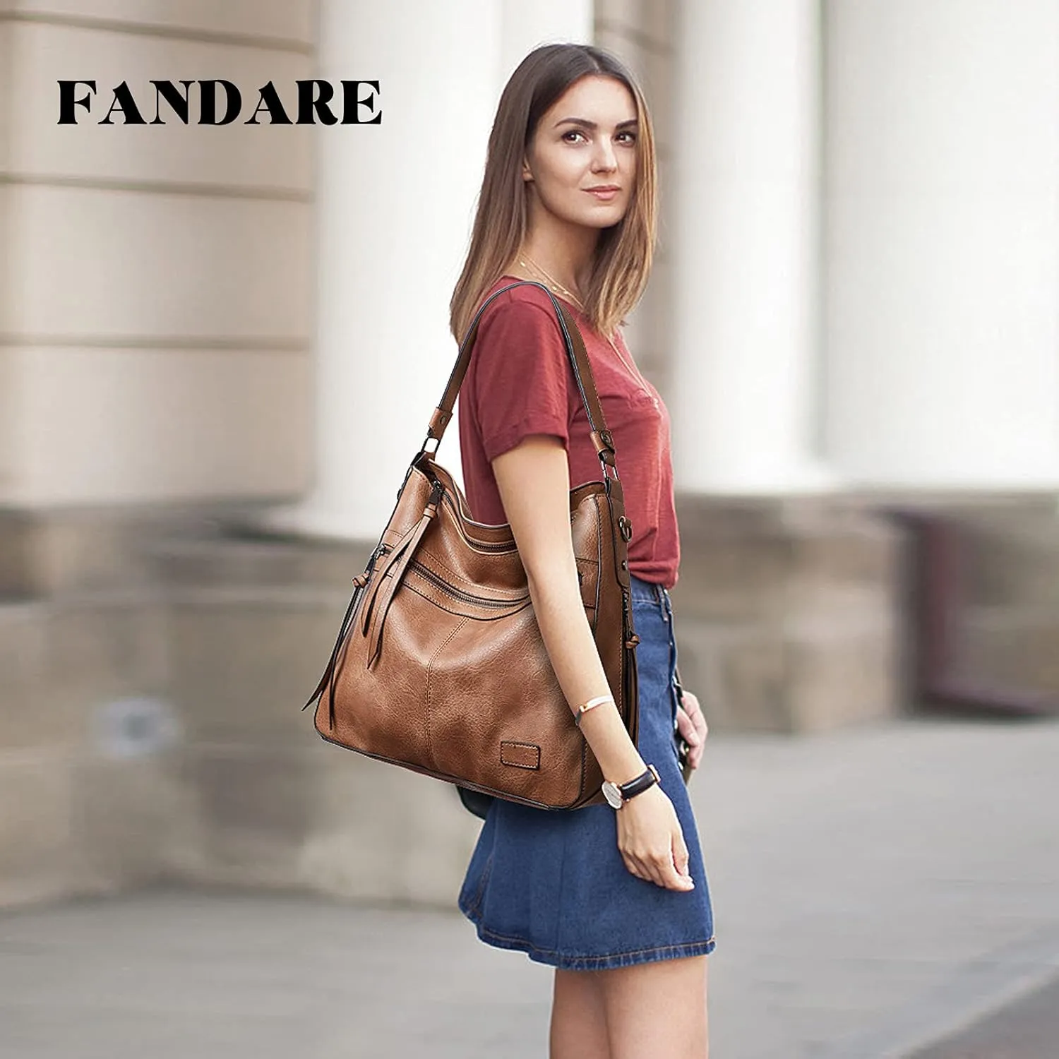 Vintage Handbag Women Hobo Top-handle Tote Bags Ladies Shoulder Bucket