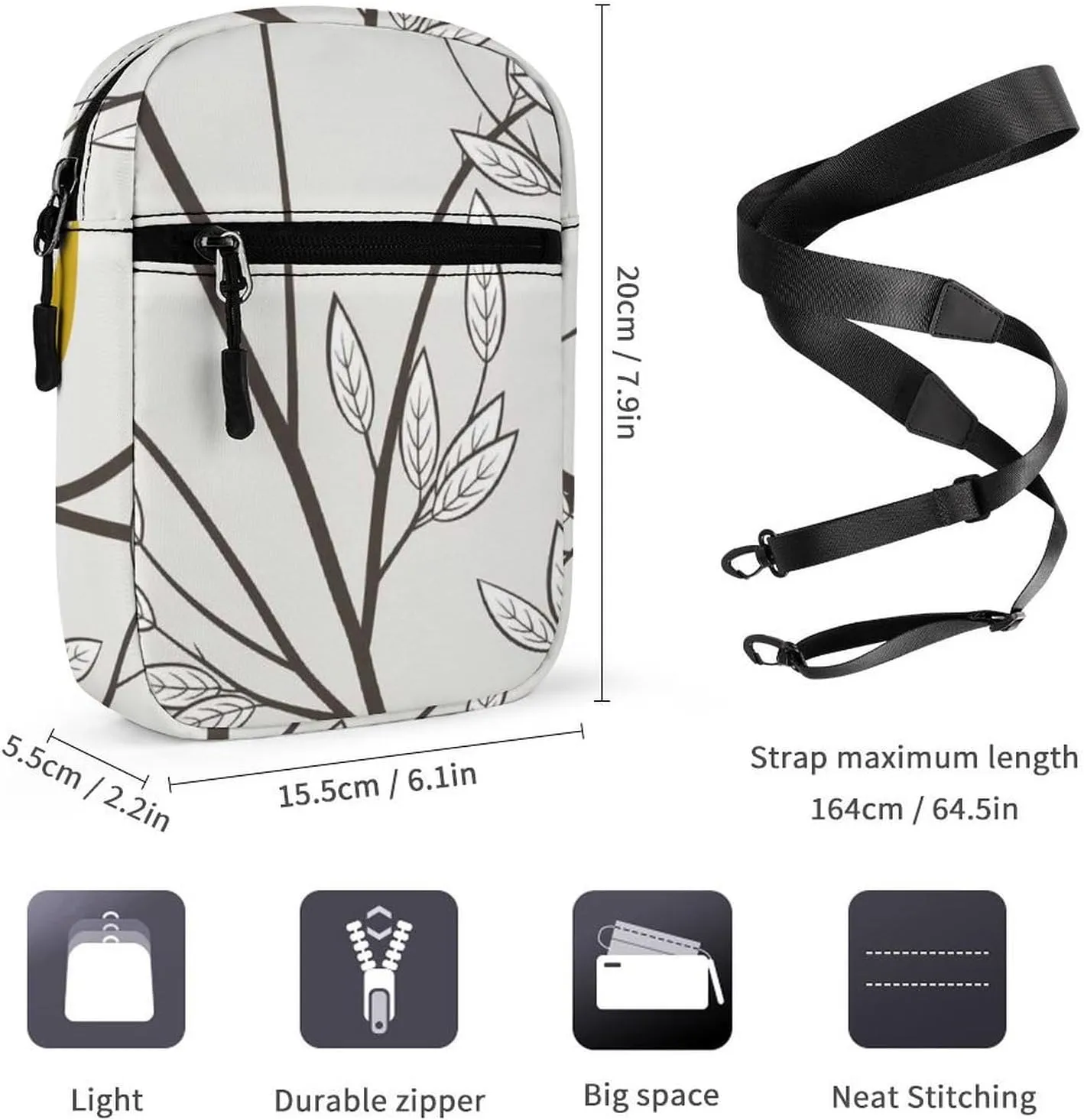 Vintage Red Yellow Blue Birds Tree Branches with Leaves Adjustable Fanny Waist Pack Pouch, Waterproof Crossbody Runners Bag Wallet for Gym Hiking Fitness Women Men 6.1 x 2.2 x 7.9 inch