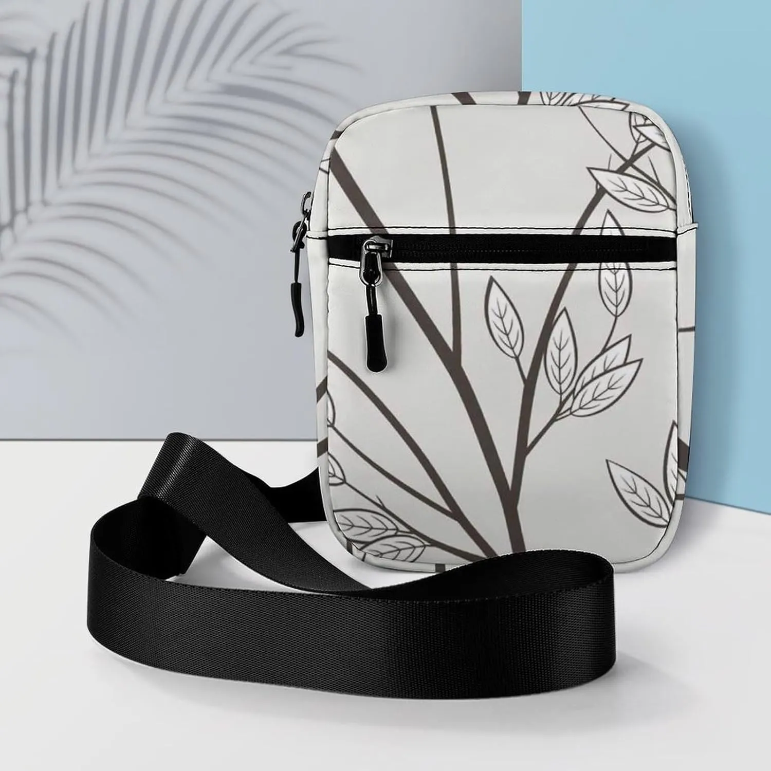 Vintage Red Yellow Blue Birds Tree Branches with Leaves Adjustable Fanny Waist Pack Pouch, Waterproof Crossbody Runners Bag Wallet for Gym Hiking Fitness Women Men 6.1 x 2.2 x 7.9 inch