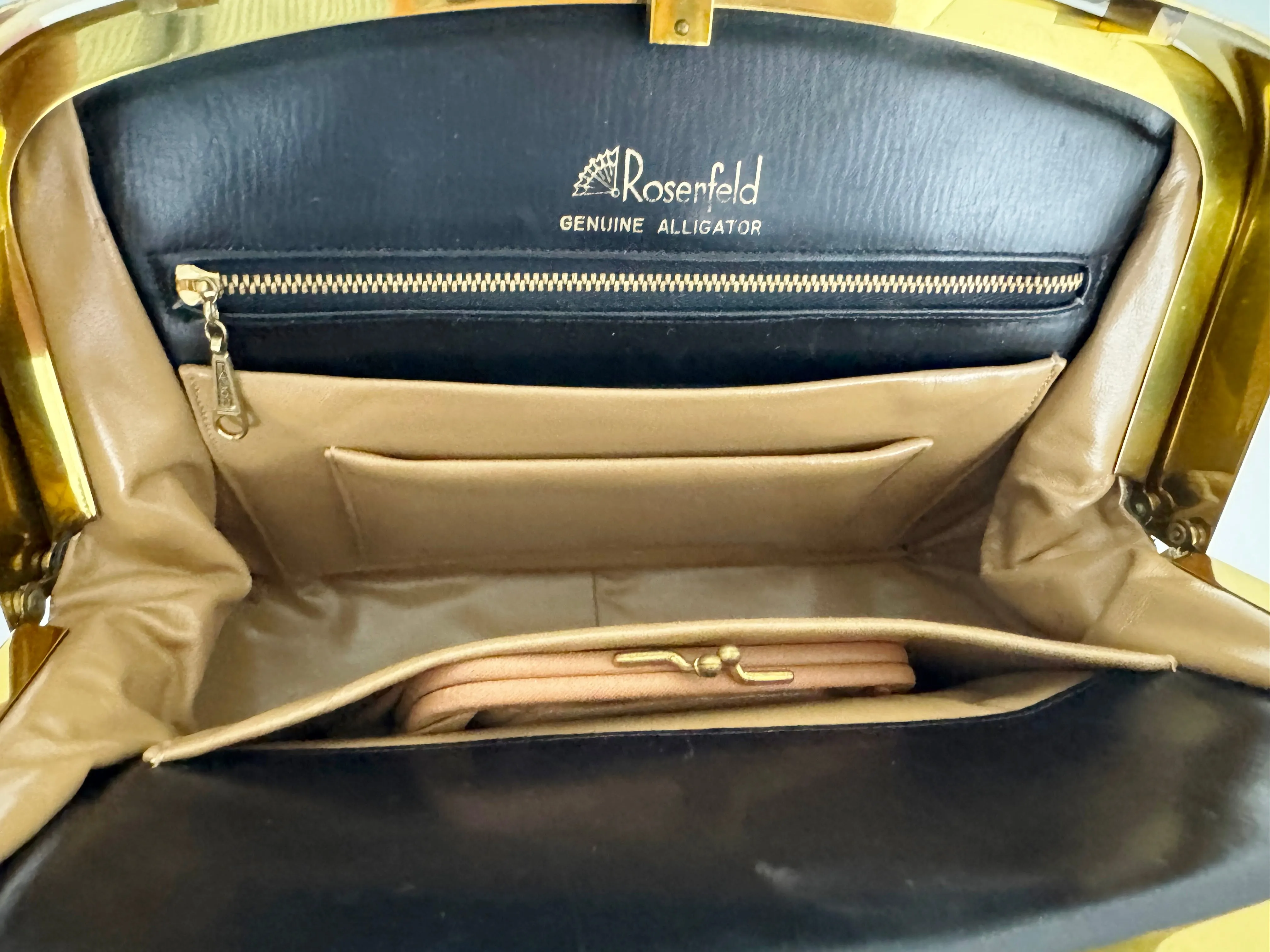 Vintage Rosenfeld Alligator Top Handle Purse