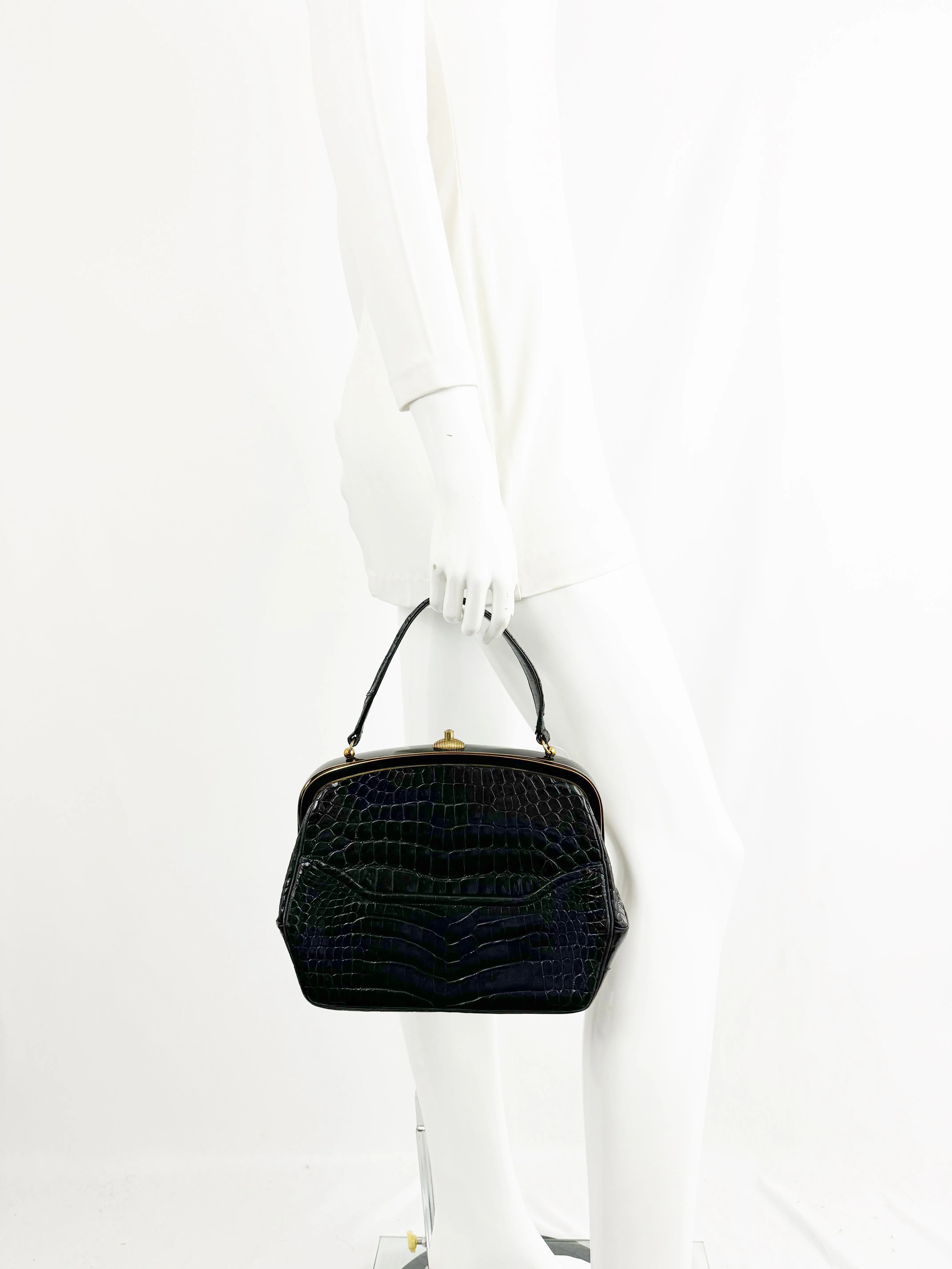 Vintage Rosenfeld Alligator Top Handle Purse