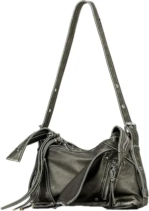 Vintage Shoulder Bags for Women Soft PU Leather Tote Bag Small Handbag Y2k Purse Top Handle Satchel with Zipper