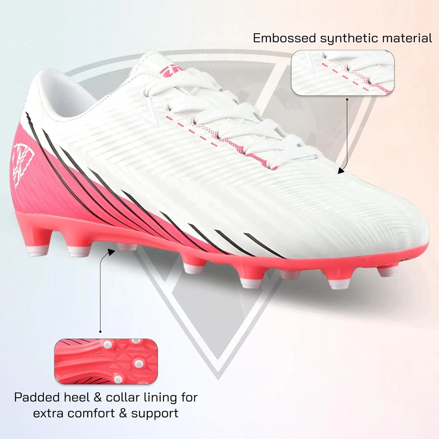 Vizari USA Youth Soccer Cleats Boys, Girls - Firm Ground Football Shoes for Toddlers/Little/Big Kids | Football Cleats - TPU Outsole - Pink, Black, Blue