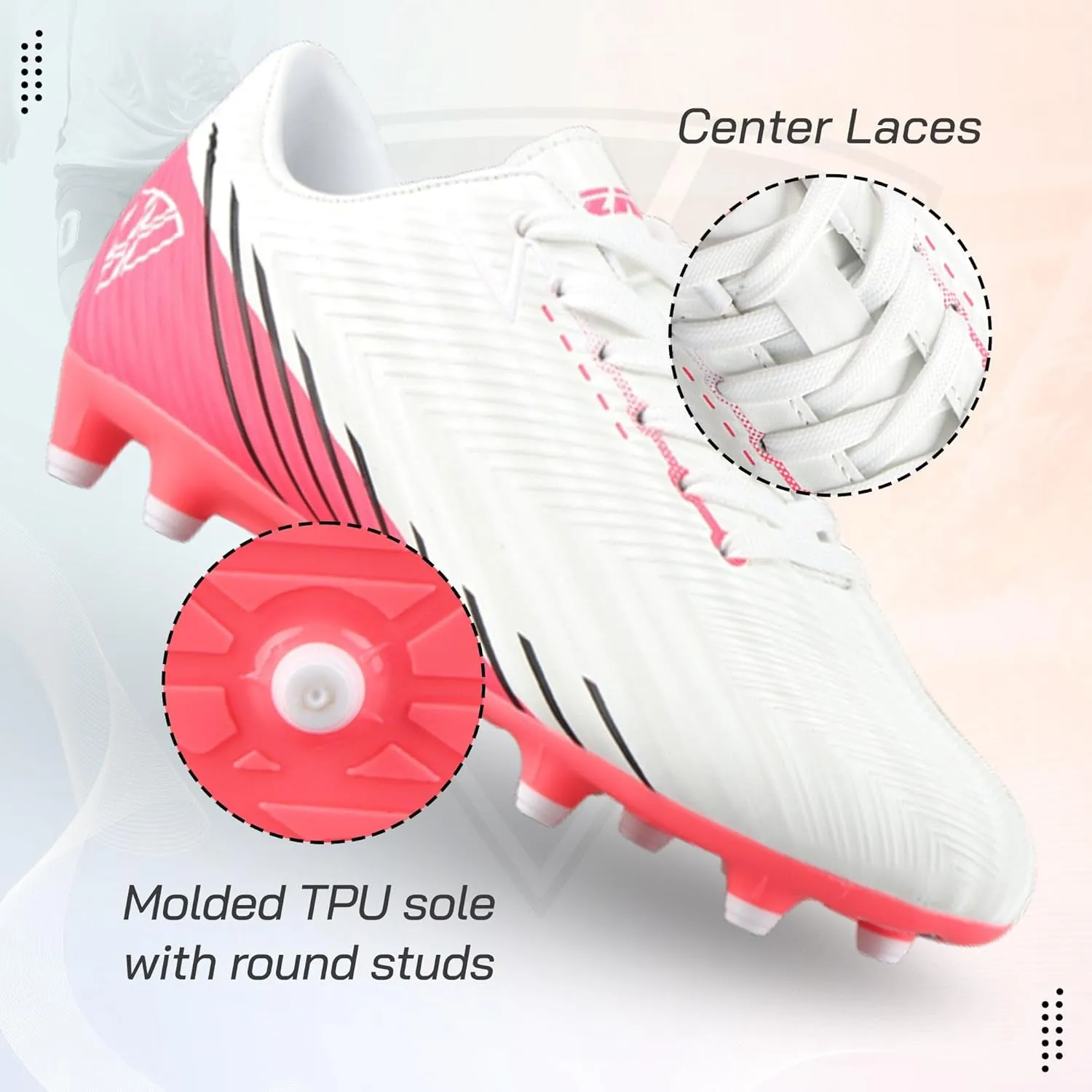 Vizari USA Youth Soccer Cleats Boys, Girls - Firm Ground Football Shoes for Toddlers/Little/Big Kids | Football Cleats - TPU Outsole - Pink, Black, Blue