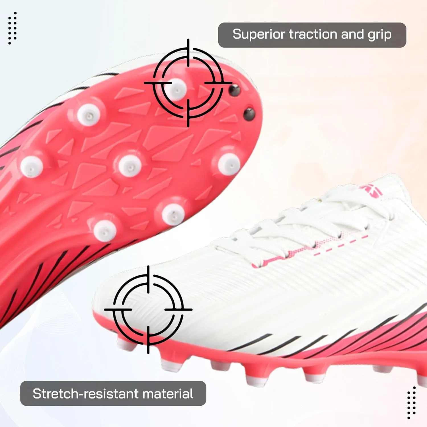 Vizari USA Youth Soccer Cleats Boys, Girls - Firm Ground Football Shoes for Toddlers/Little/Big Kids | Football Cleats - TPU Outsole - Pink, Black, Blue