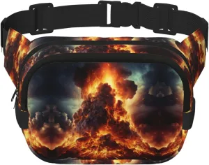 volcano 3 print Fashion Waist Packs Crossbody Belt Bag Fanny Pack for Women Crossbody for Traveling Running