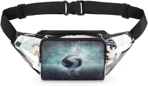 Volleyball Ball Print Clear Fanny Pack Clear Waist Bag with Adjustable Strap Waterproof Transparent Belt Bag Crossbody Bags for Hiking Concerts Travel