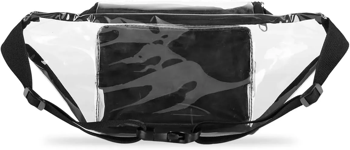 Volleyball Ball Print Clear Fanny Pack Clear Waist Bag with Adjustable Strap Waterproof Transparent Belt Bag Crossbody Bags for Hiking Concerts Travel