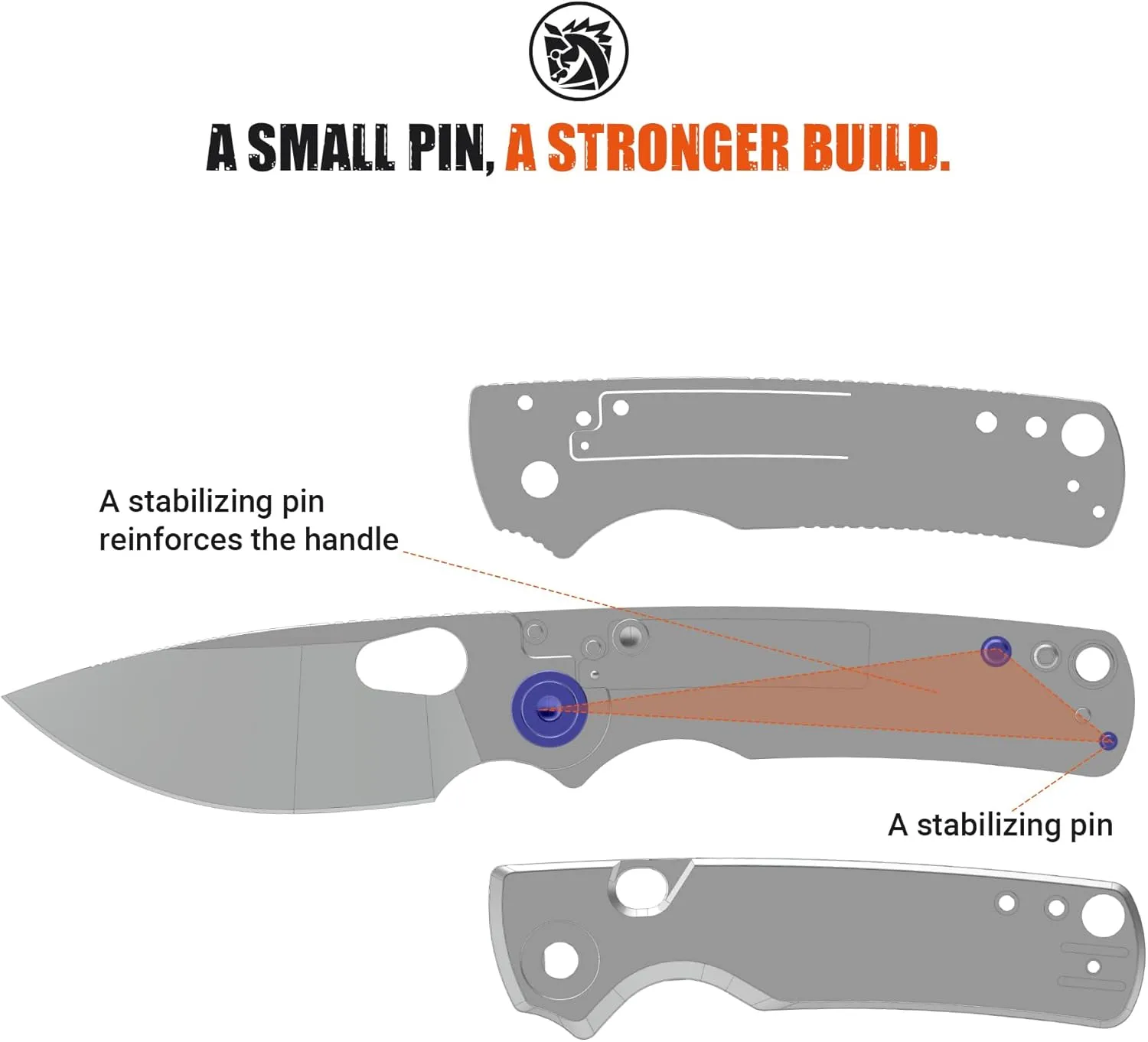 Vosteed Porcupine - EDC Pocket Knife, 2.99’’ 14C28N Steel Rose Gold Blade, Top Liner Lock Micarta Handle - Lightweight Folding knives with Clip for Men & Women Camping Outdoor-A2602