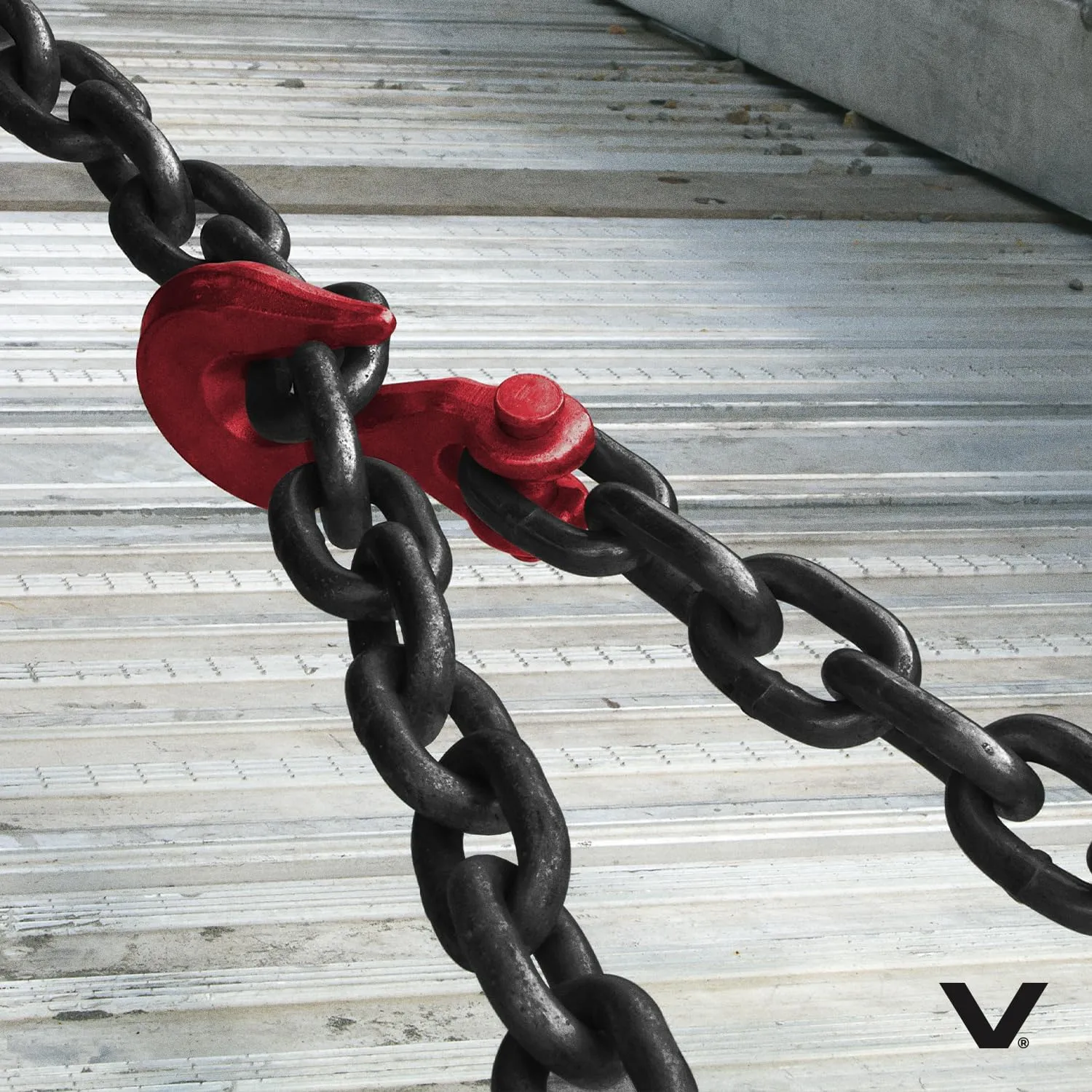 VULCAN Binder/Safety Chain with Clevis Grab Hooks - Grade 80-3/8 Inch x 10 Foot - 7,100 Pound Safe Working Load