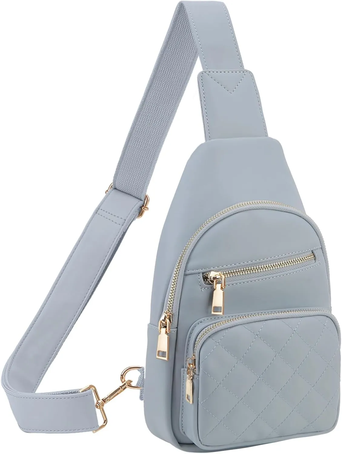 VX VONXURY Sling Bag for Women, PU Leather Crossbody Fanny Packs, Multipurpose Chest Bag with Adjustable Strap
