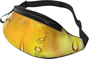 Water Beer Droplets Glass Fanny Pack, Crossbody Waist Packs for Women Men Waist Bags with Adjustable Strap for Travel Running Hiking Sport