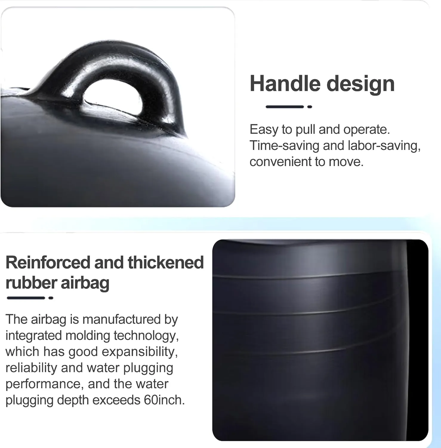 Water Shut Off Airbag, 3 Inch Closed Water Test AirBag, Inflatable Pipe Plug, Sewer Test Plug, Quickly Shut Off Water, Used for Drainage Pipe, Sewage Pipe Temporary Water Blocking, Closed Water Test