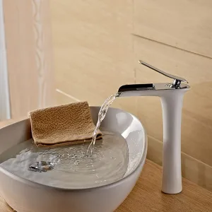 Waterfall Brass Vanity Sink Faucet Chrome Bathroom Sink Basin Mixer Tap