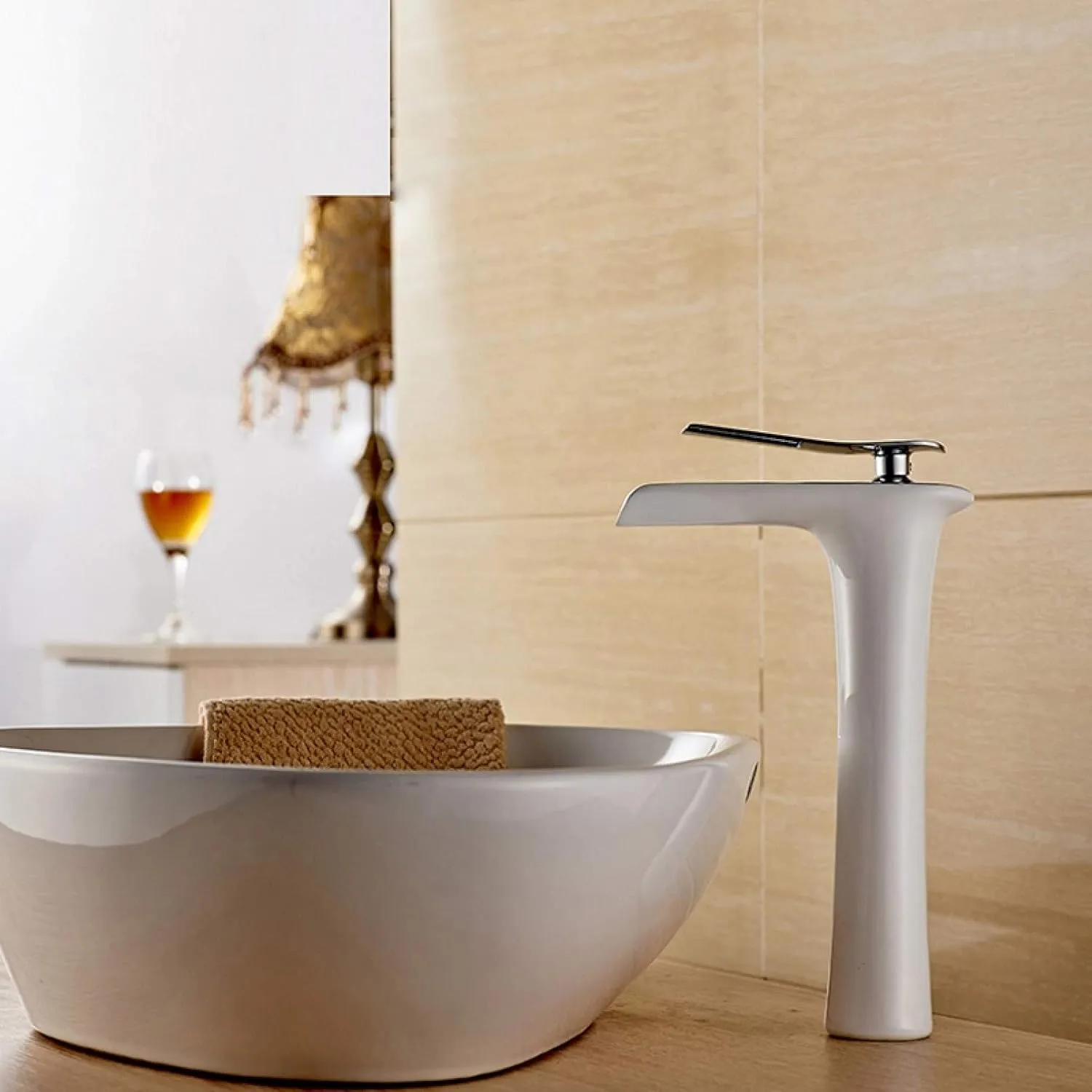 Waterfall Brass Vanity Sink Faucet Chrome Bathroom Sink Basin Mixer Tap