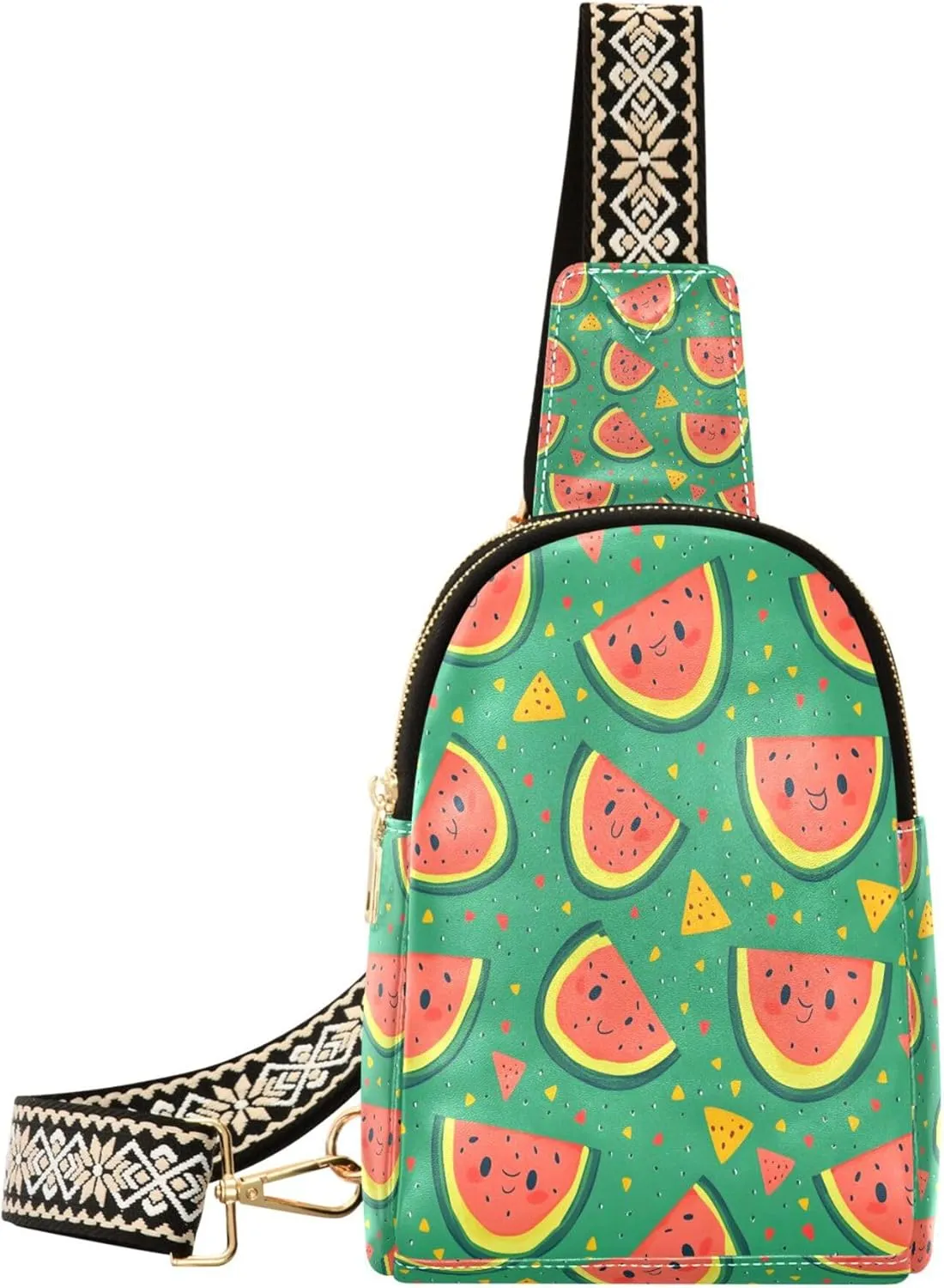 Watermelon Diagram Crossbody Bag for Men and Women, Adjustable Shoulder Strap Sling Bag, Fanny Pack Sling Backpack Suitable for Outdoor, Running, Travelling